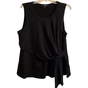 Rebels Black Tie-Front Tank Top